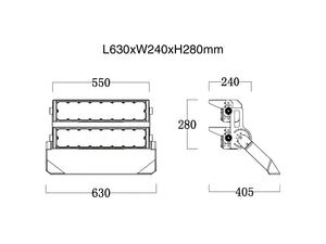 LED Sports Lighting 500W Adjustable Tilt 170lm/W with Philips Driver