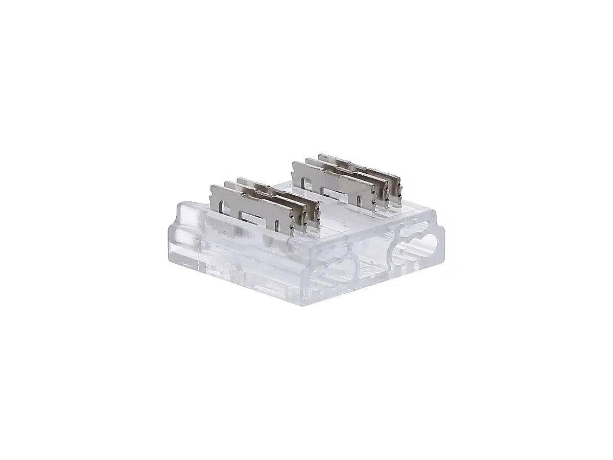 LED Strip - Kabel connector voor COB RGB+CCT | 12mm, aansluiting en voorkant in beeld