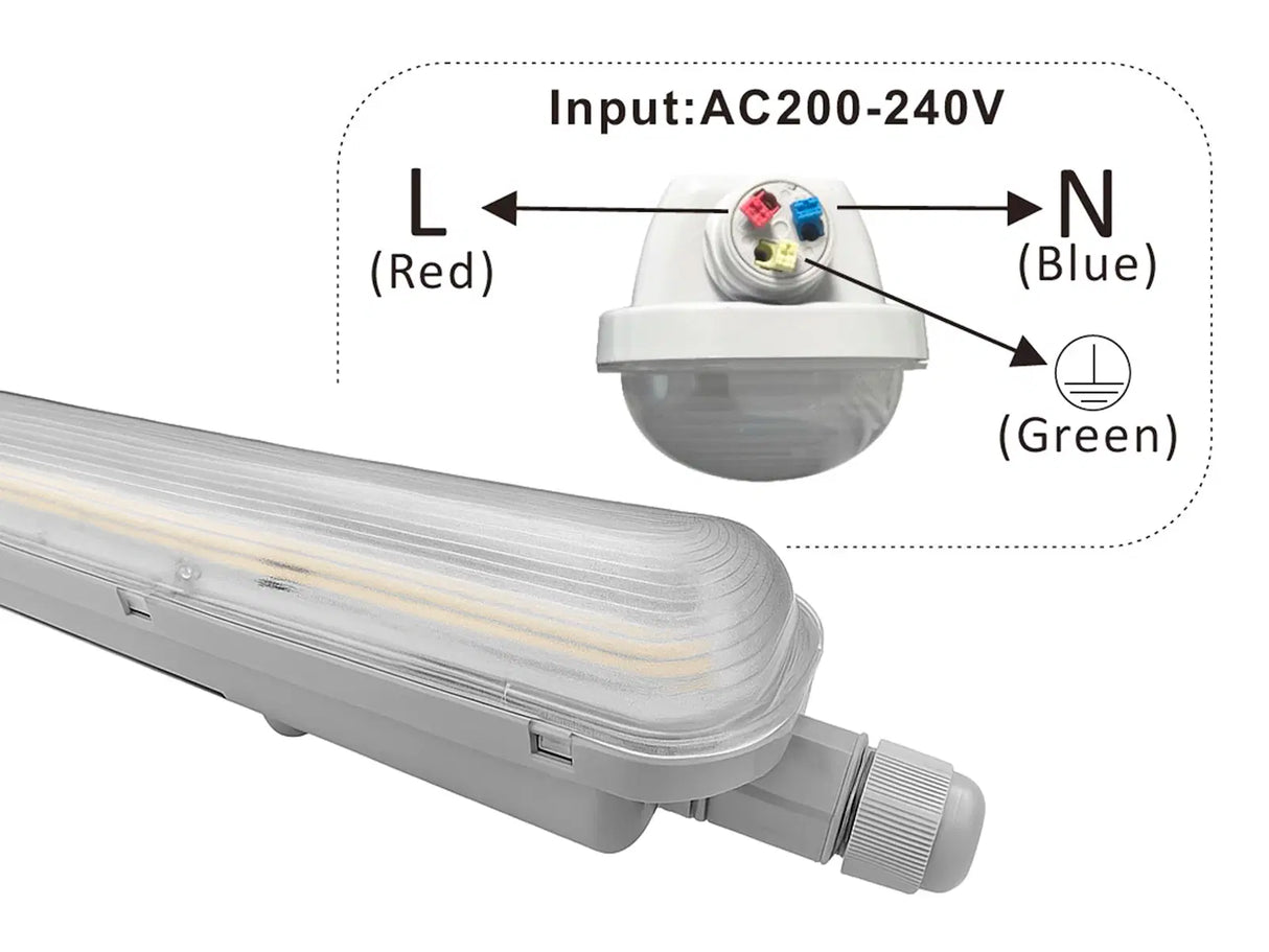 LED Tri-Proof Light 120cm 36W IP65 Philips Driver 190 lm/W