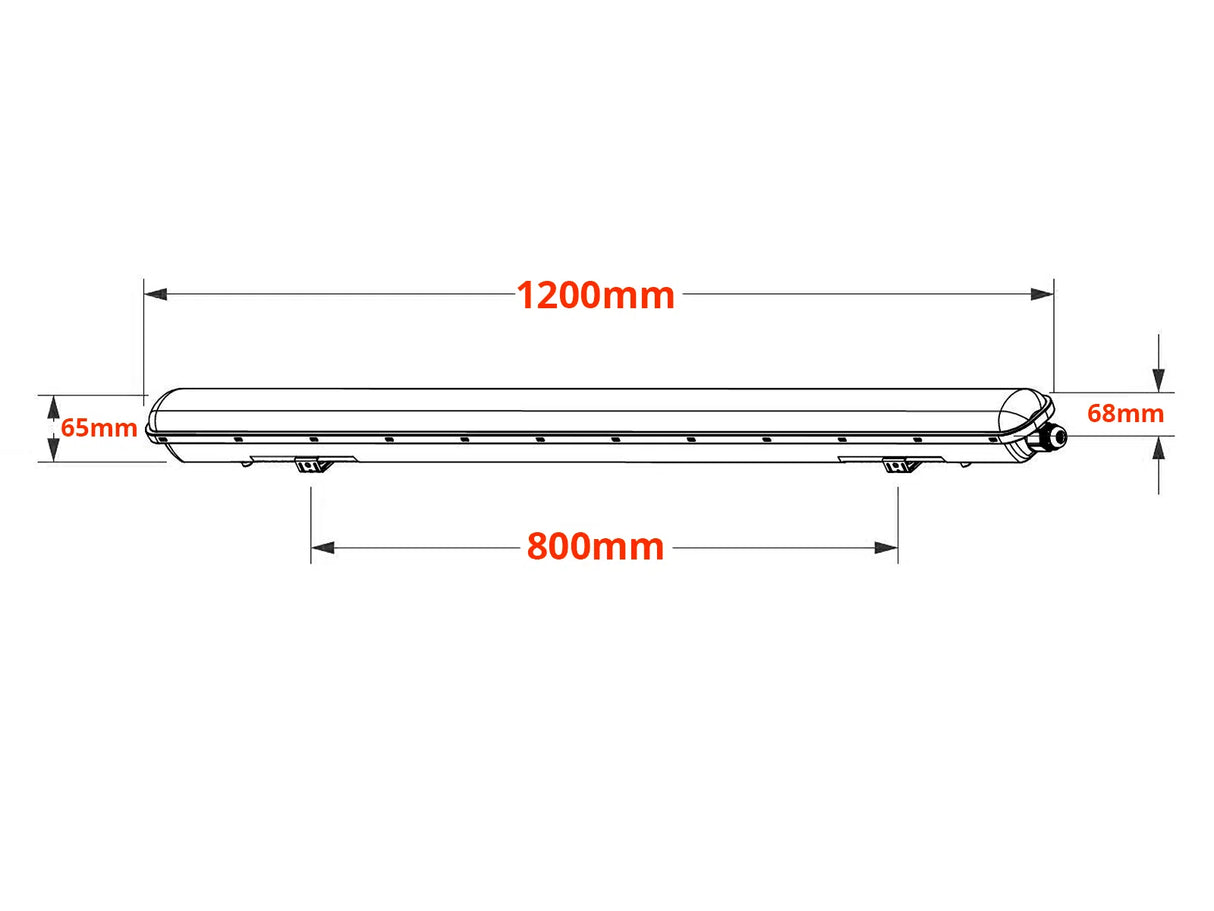 LED Tri-Proof Light 120cm 36W IP65 Philips Driver 190 lm/W