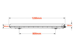 LED Tri-Proof Light 120cm 36W IP65 Philips Driver 190 lm/W