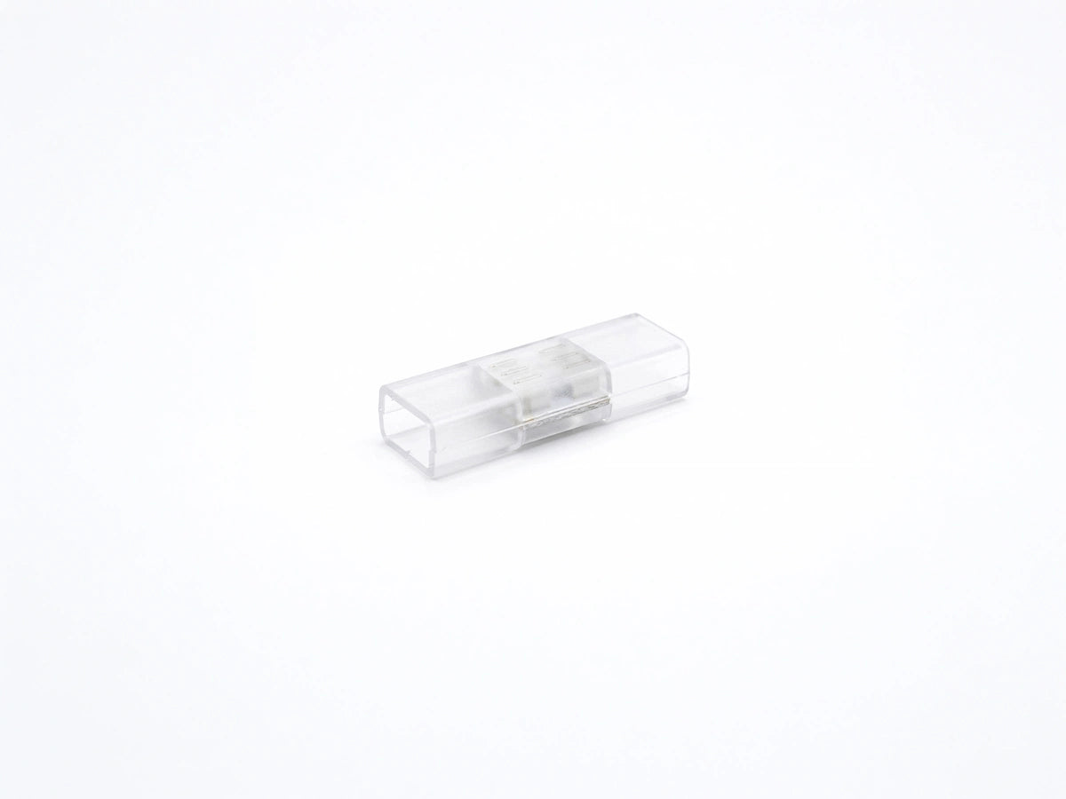 LED Strip 230V RGB koppelstuk 62mm 4-pin IP65, aansluiting en recht van voren (foto 1)