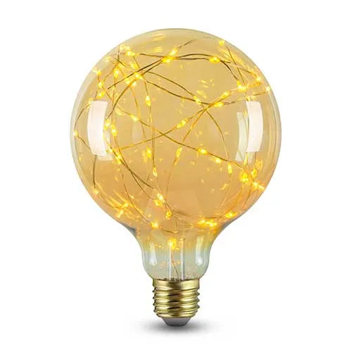 E27 LED-Lampe, Glühfaden G125, Kupferdraht, 1,5 W, 2100 K, bernsteinfarben