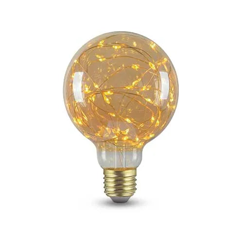 Lampe LED E27 filament G95 fil de cuivre 1,5W 2100K ambre