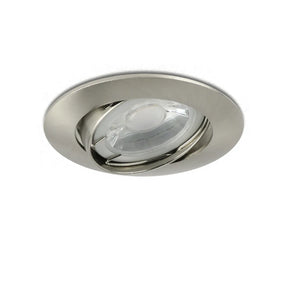 Inbouw armatuur ⌀84mm GU10 IP20 zilver kantelbaar, onderkant in beeld en onder een hoek