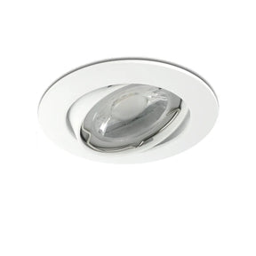 Inbouw armatuur ⌀84mm GU10 IP20 wit kantelbaar, onderkant in beeld en onder een hoek