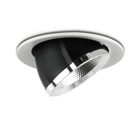 LED Banaan inbouwspot 20W ⌀165mm 90° Kantelbaar 360° Draaibaar, zijaanzicht en wit (foto 1)